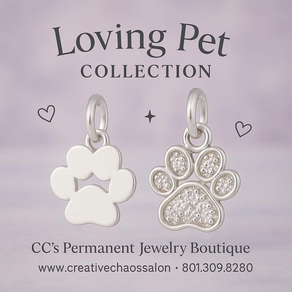 Paw Charm CZ Diamonds