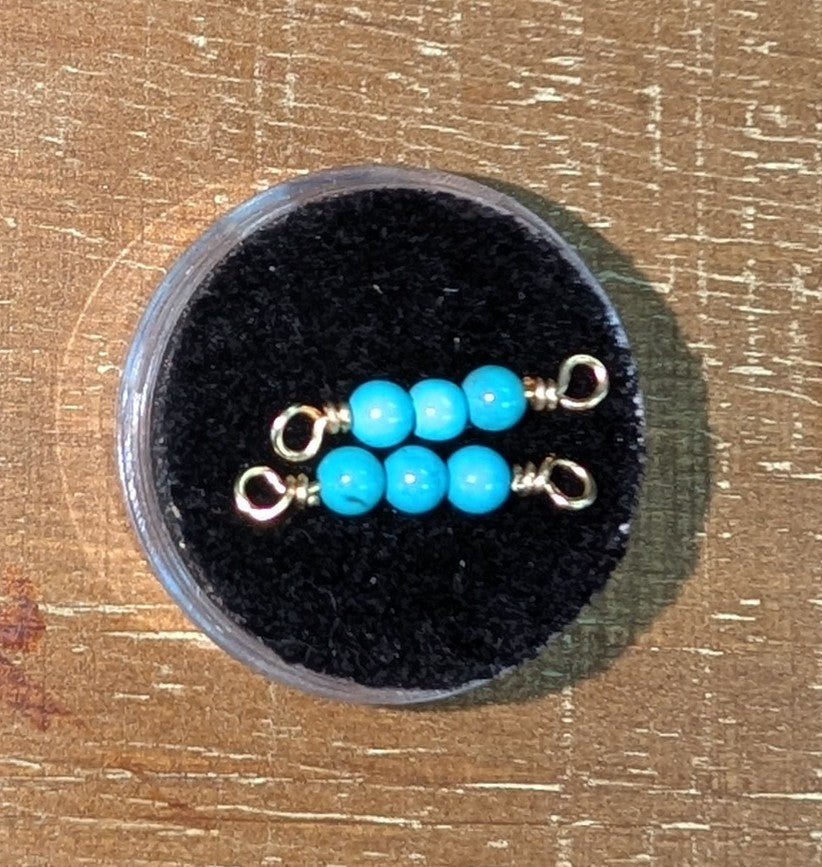 Turquoise Connector 3 Bead