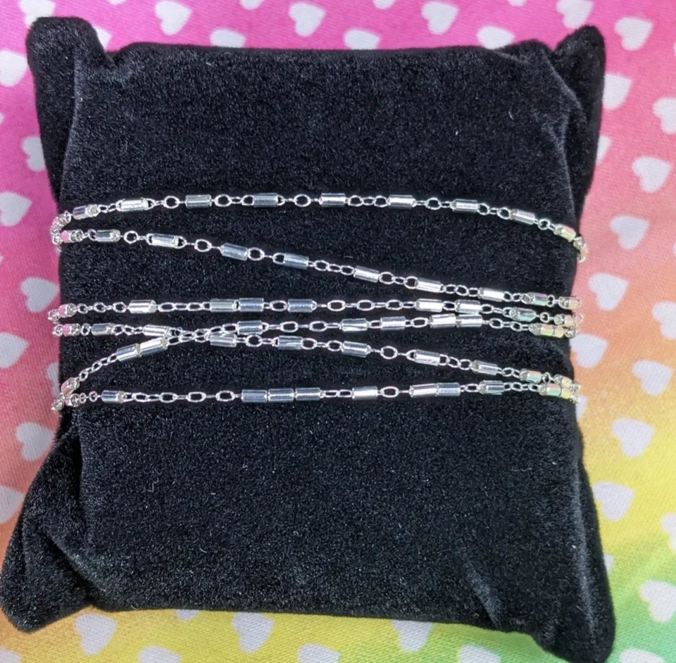 Cylinder Bar Chain in Silver