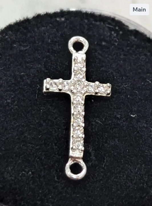 CZ Diamond Cross Connector