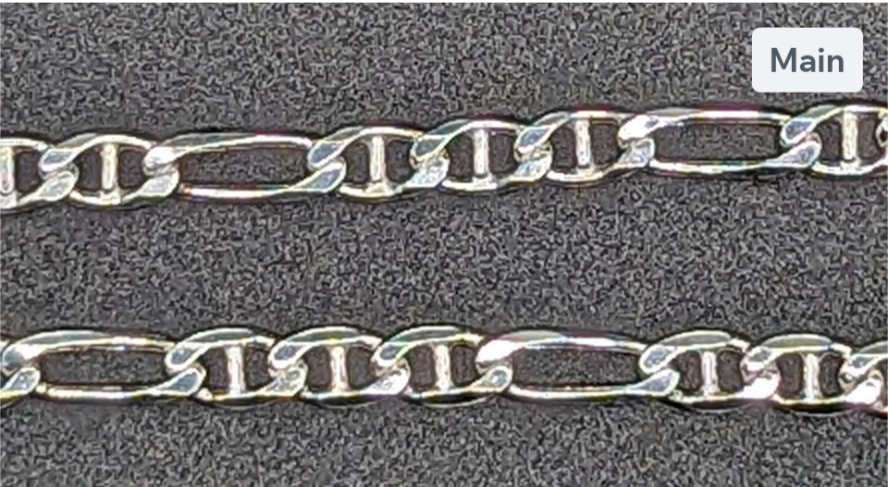 Sterling Silver Diamond Cut Marine or Gucci Chain