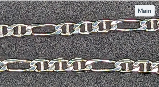 Sterling Silver Diamond Cut Marine or Gucci Chain
