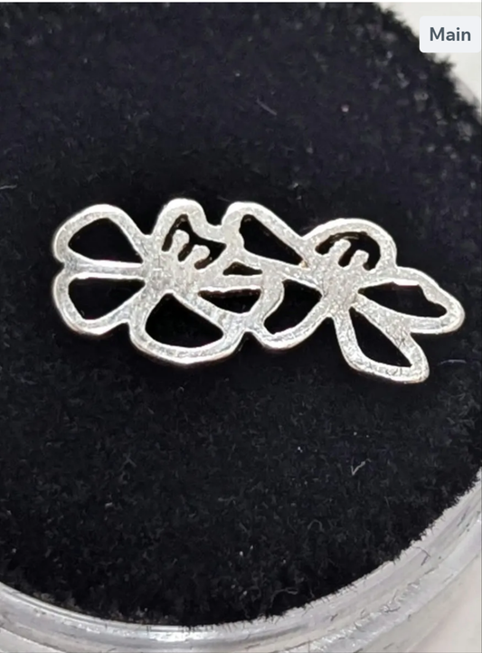 Double Sakura Cherry Blossom Flower Sterling Silver