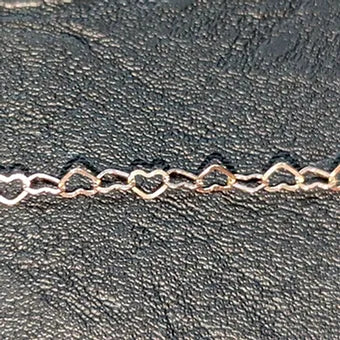 Medium Rose Gold Hearts. Sold per inch.