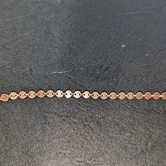 Rose Gold Sequin Chain. Sold Per Inch