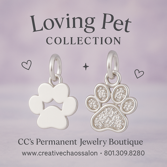 Paw Charm CZ Diamonds