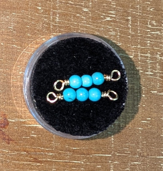 Turquoise Connector 3 Bead